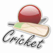 Cricket, Bat und Ball Aufkleber (Vorderseite)