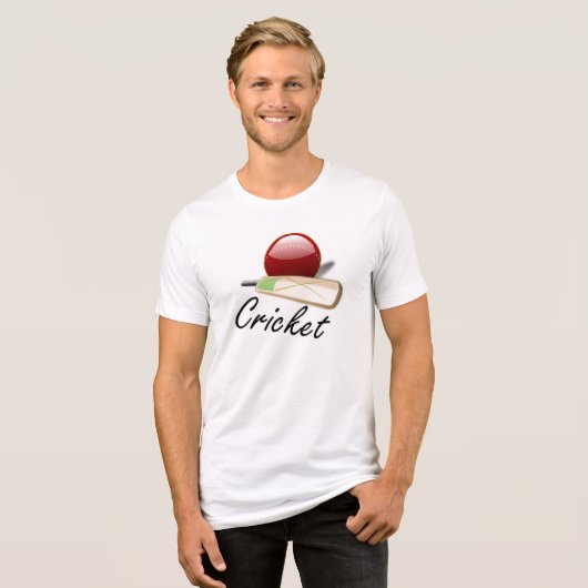 Cricket - Bat und Ball Tri-Blend Shirt (Vorderseite voll)