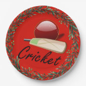 Cricket bat und Ball, Weihnachten, Pappteller (Vorderseite)