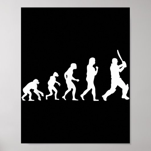 Cricket Batsman Evolution For Cricketer Players Fu Poster (Vorne)