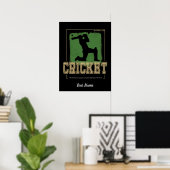 Cricket Batsman Geboren für Game Player und Coach Poster (Heimbüro)