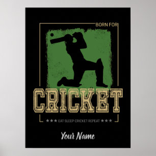 Cricket Batsman Geboren für Game Player und Coach Poster