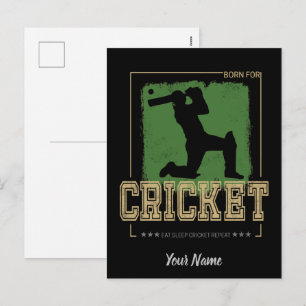 Cricket Batsman Vintag Pitcher Player Coach Feiertagspostkarte