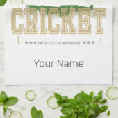 Cricket Batsman Vintag Pitcher Player Coach Geschirrtuch (Gefaltet)