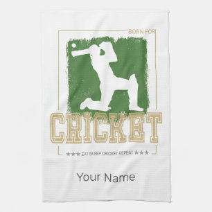 Cricket Batsman Vintag Pitcher Player Coach Geschirrtuch