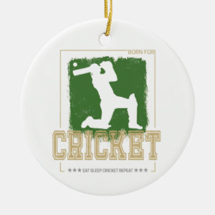 Cricket Batsman Vintag Pitcher Player Coach Keramik Ornament