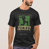 Cricket Batsman Vintag Pitcher Player Coach T-Shirt (Vorderseite)