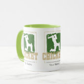 Cricket Batsman Vintag Pitcher Player Coach Tasse (Vorderseite Links)