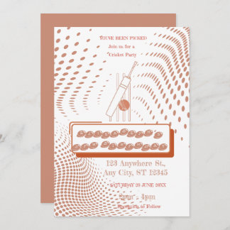 Cricket Birthday Party Sports Invitation Einladung