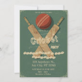 Cricket Birthday Party Sports Invitation Einladung (Vorderseite)