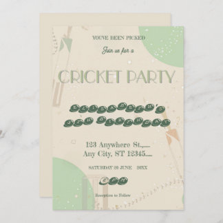 Cricket Birthday Party Sports Invitation Einladung