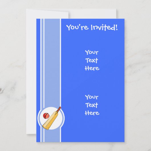 Cricket; blau einladung (Vorderseite)