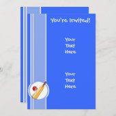 Cricket; blau einladung (Vorne/Hinten)