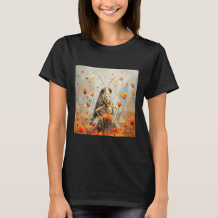 Cricket-Blumen mit Herzen drumherum Boho-Stil Graf T-Shirt