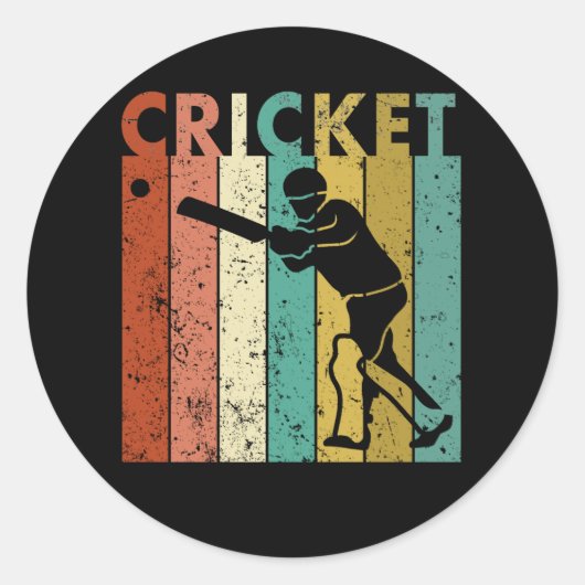 Cricket Bowler Bat Cricketgeschenk Runder Aufkleber (Vorderseite)