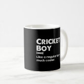 Cricket Boy Funny Definition Cricket Lover Kaffeetasse (VorderseiteRechts)