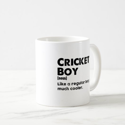 Cricket Boy Funny Dictionary Definition Kaffeetasse (VorderseiteRechts)