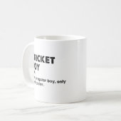 Cricket Boy Funny Dictionary Definition Kaffeetasse (Vorderseite Links)