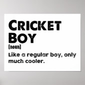 Cricket Boy Funny Dictionary Definition Poster (Vorne)