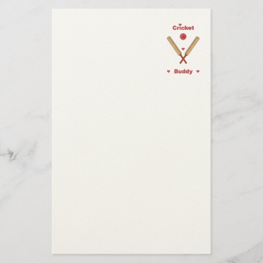 Cricket-Buddy Briefpapier (Vorderseite)
