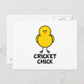 Cricket Chick Postkarte (Vorne/Hinten)