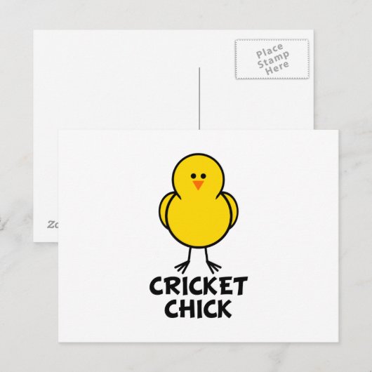 Cricket Chick Postkarte (Vorne/Hinten)