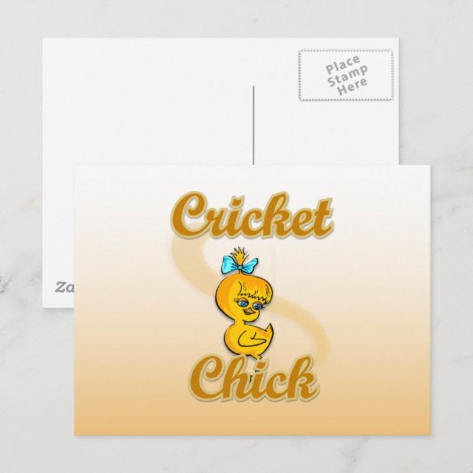 Cricket Chick Postkarte (Vorne/Hinten)