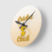 Cricket Chick Runde Wanduhr (Winkel)