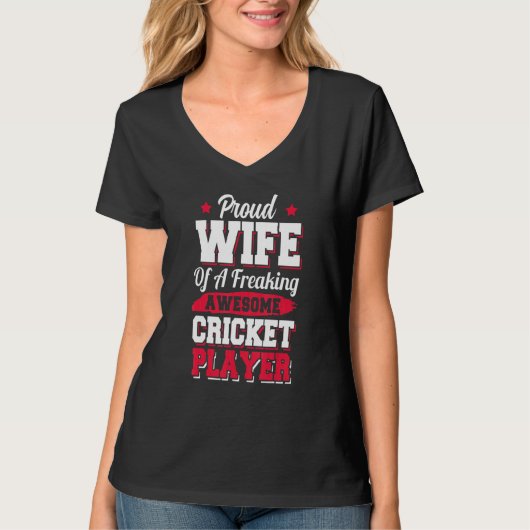 Cricket-Coach Cricket-Player-Ehefrau T-Shirt (Vorderseite)