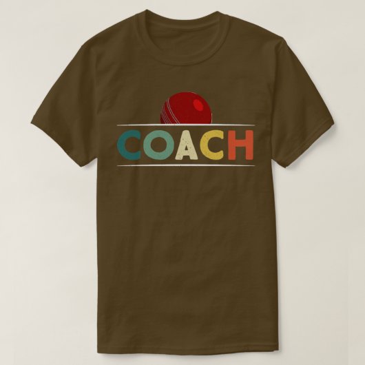 Cricket Coach Retro Vintager Stil T-Shirt (Design vorne)