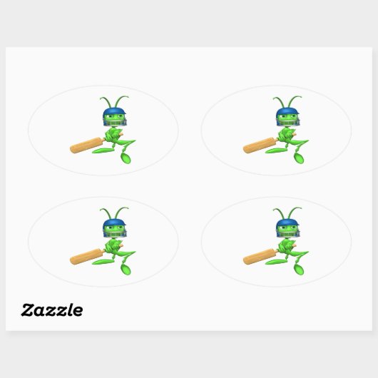 Cricket Cricket Ovaler Aufkleber (Blatt)