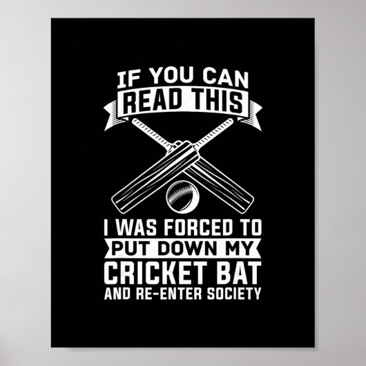 Cricket - Cricketer Club Player Tsman Bowler Crick Poster (Vorne)