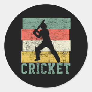 Cricket Cricketspieler Spieler Trainer Vintage Runder Aufkleber
