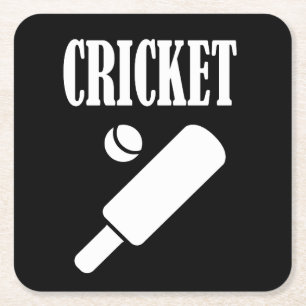Cricket-Cusomize Personalisieren Sie Namen, Nummer Rechteckiger Pappuntersetzer