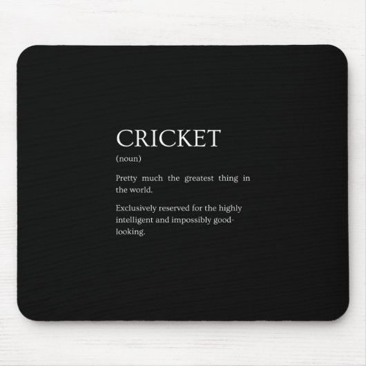 Cricket Definition - Funny Sarcastic Cricket Expla Mousepad (Vorne)