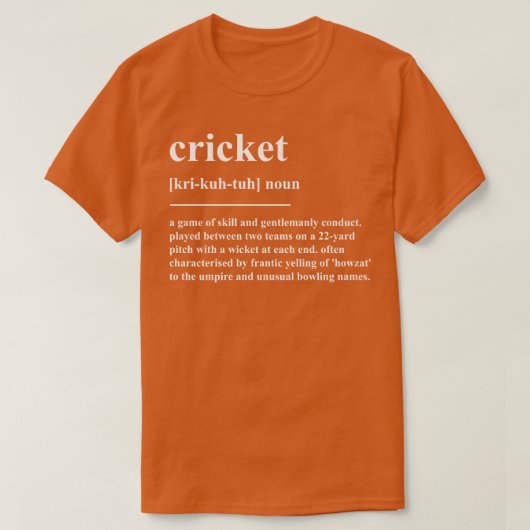 Cricket Definition T-Shirt (Design vorne)
