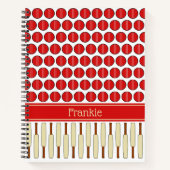 Cricket-Designmuster-individuelle Name Notizblock (Vorderseite)