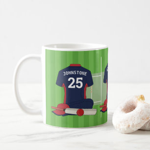 Cricket (dunkelblau und rot) - Lüfter/Spieler Kaffeetasse