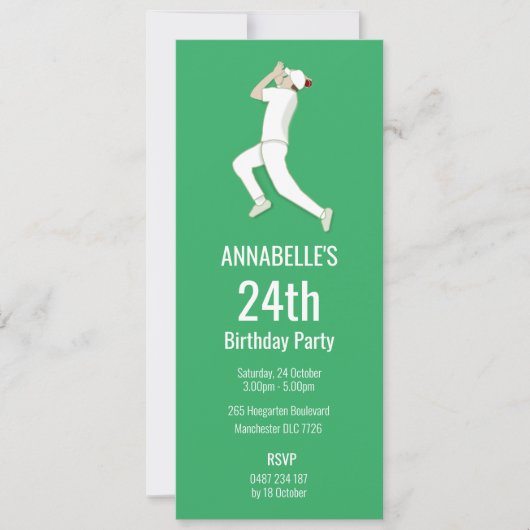 Cricket Einladung (Vorderseite)