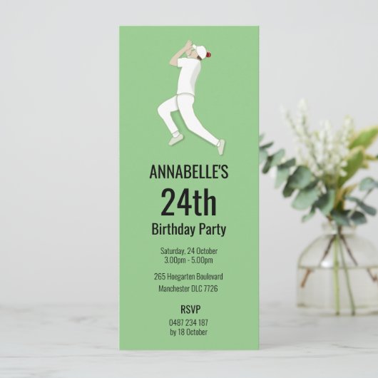 Cricket Einladung (Stehend Vorderseite)