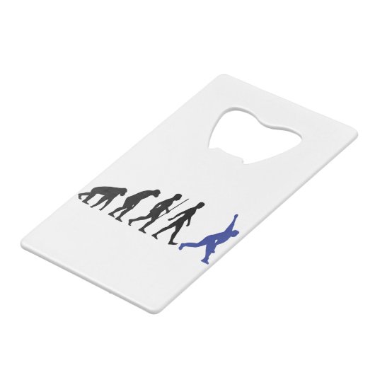 Cricket Evolution Bowler Batsman Player Fans Geldbeutel Flaschenöffner (Rückseite Schrägansicht)