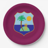 Cricket-Fahne des West Indies Pappteller (Vorderseite)