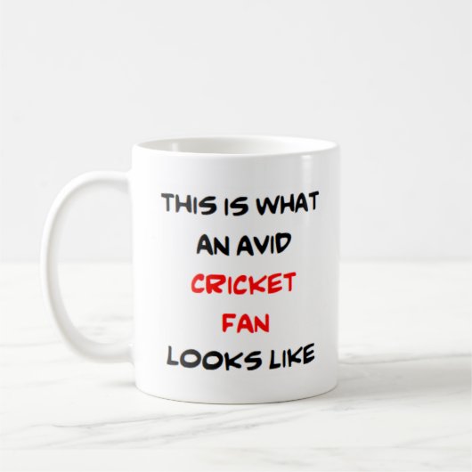 Cricket-Fan, avid Kaffeetasse (Links)