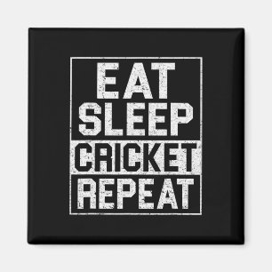 Cricket-Fan-Liebhaber-Shirt Eat Sleep Cricket Repe Magnet
