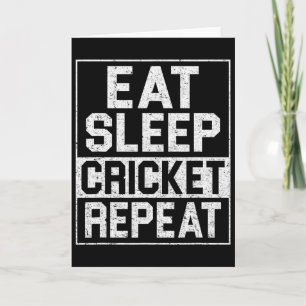 Cricket-Fan-Liebhaber-Shirt Eat Sleep Cricket Wied Karte
