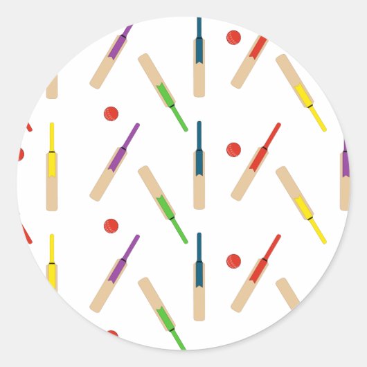 Cricket-Fledermäuse/ Bälle-Aufkleber Runder Aufkleber (Vorderseite)