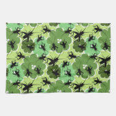 Cricket Floral Pattern Grün + Schwarz Handtuch (Horizontal)