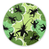 Cricket Floral Pattern Grün + Schwarz Keramikknauf (Vorderseite)