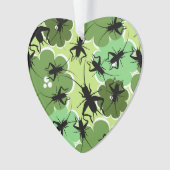 Cricket Floral Pattern Grün + Schwarz Ornament (Vorderseite)