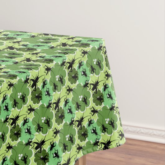 Cricket Floral Pattern Grün + Schwarz Tischdecke (Beispiel)